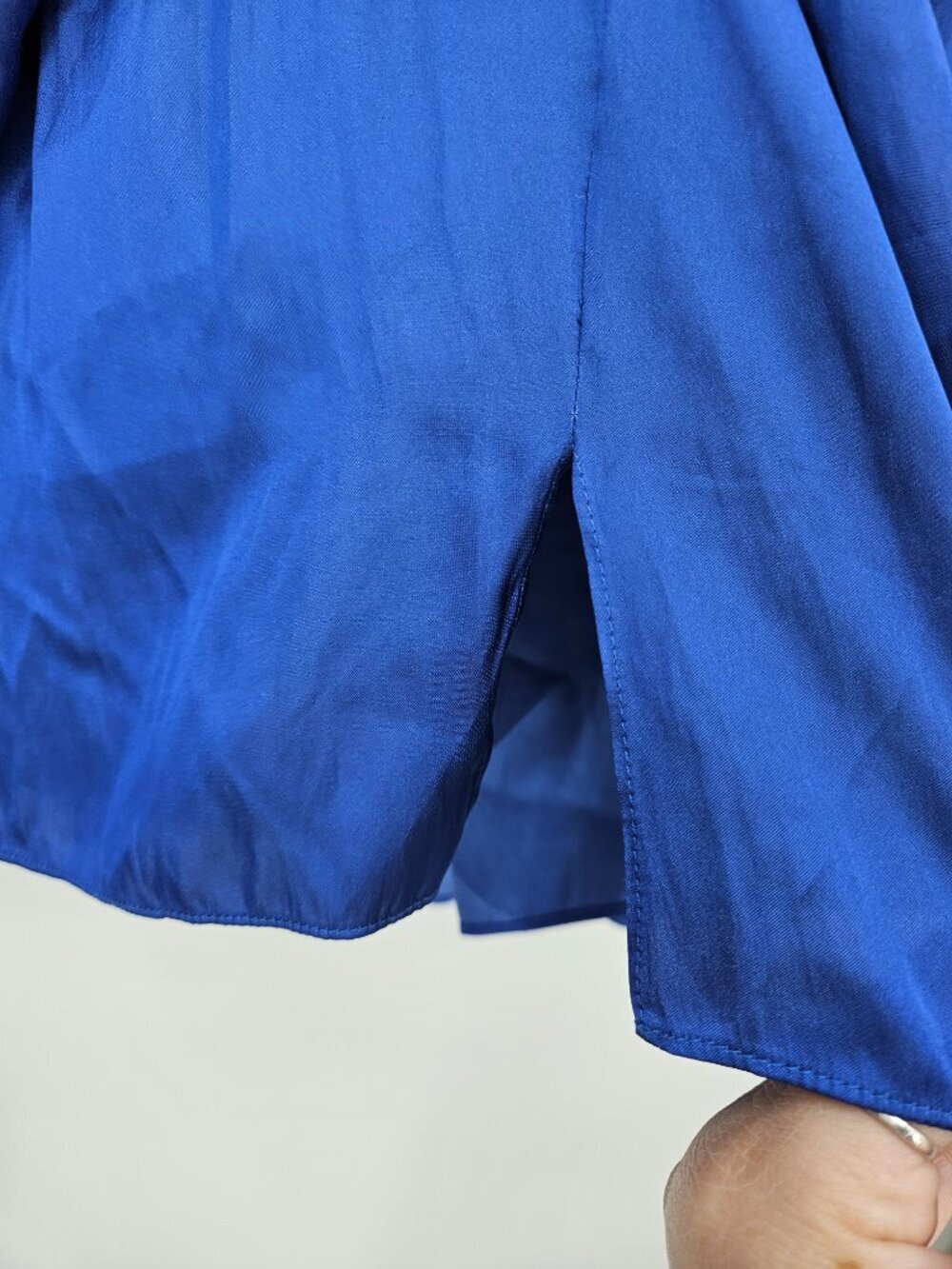 Kobi Halperin Alanna Satin Scoop Neck Blouse Blue Women's Size XXL Party Evening - Picture 7 of 12